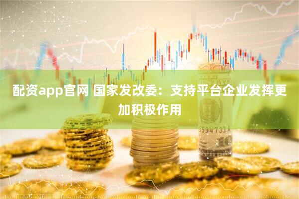 配资app官网 国家发改委：支持平台企业发挥更加积极作用