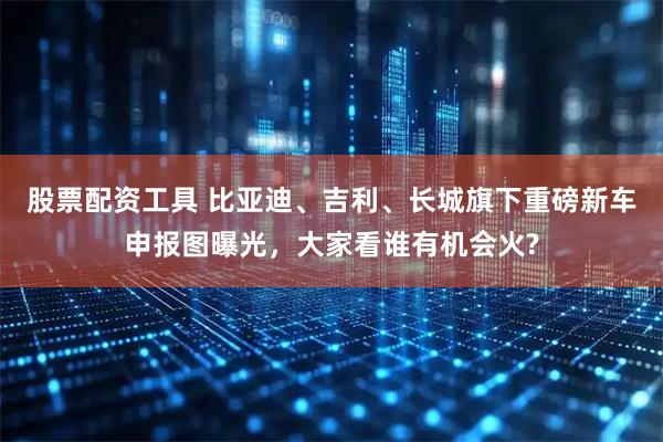 股票配资工具 比亚迪、吉利、长城旗下重磅新车申报图曝光，大家看谁有机会火?